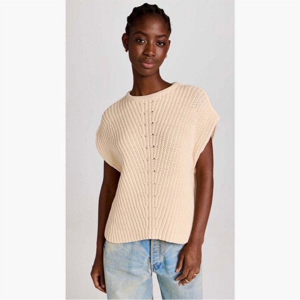 RAG & BONE Shane Sweater Vest Ivory Light
Dove Sleeveless Cream Knit